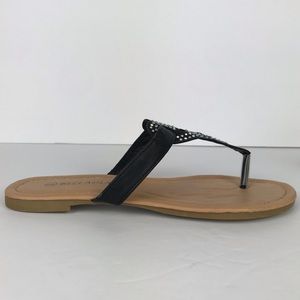 Belladia Black Flip Flop Sandal with Rhinestones